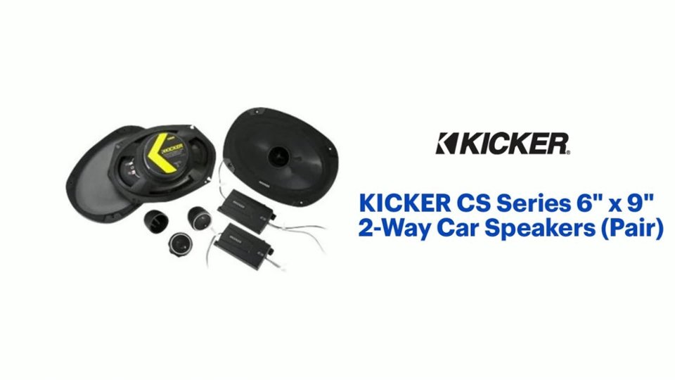 KICKER - CS Series 6" x 9" 2-Way Car Speakers with Polypropylene Cones (Pair) - Black Product Features video 0 minutes 55 seconds