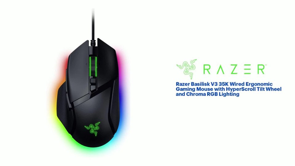 Razer Basilisk V3 35K Ergonomic Optical Gaming Mouse Features video 1 minutes 27 seconds