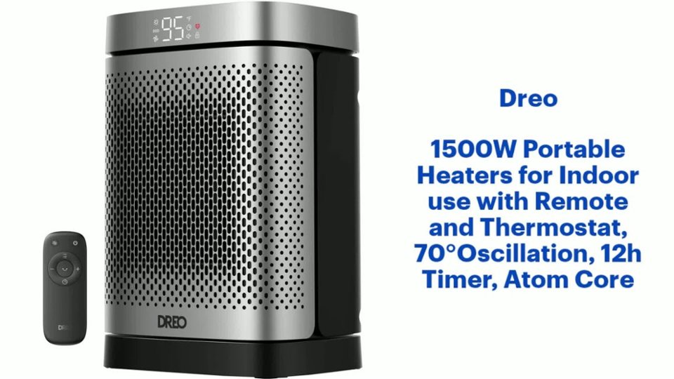 1500W Portable Heaters for Indoor use Features video 1 minutes 27 seconds