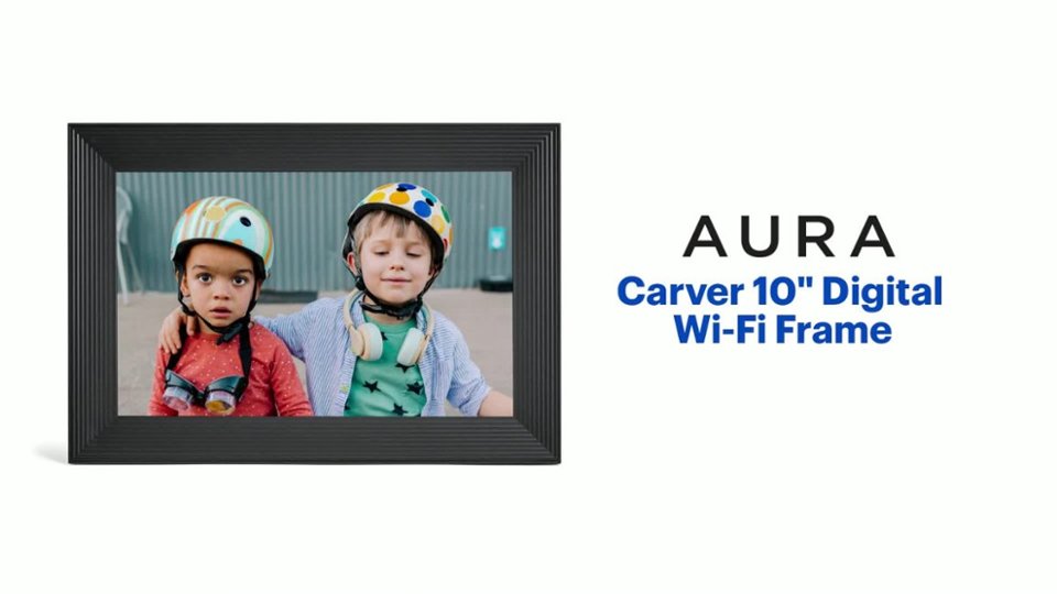 Aura Home - Carver 10" Digital Wifi Frame - Gravel Product Features video 1 minutes 21 seconds