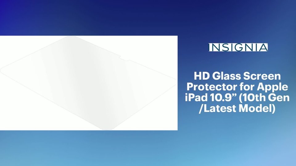 Insignia™ - HD Glass Screen Protector for Apple iPad 10.9” (10th Gen/Latest Model) Features video 1 minutes 17 seconds