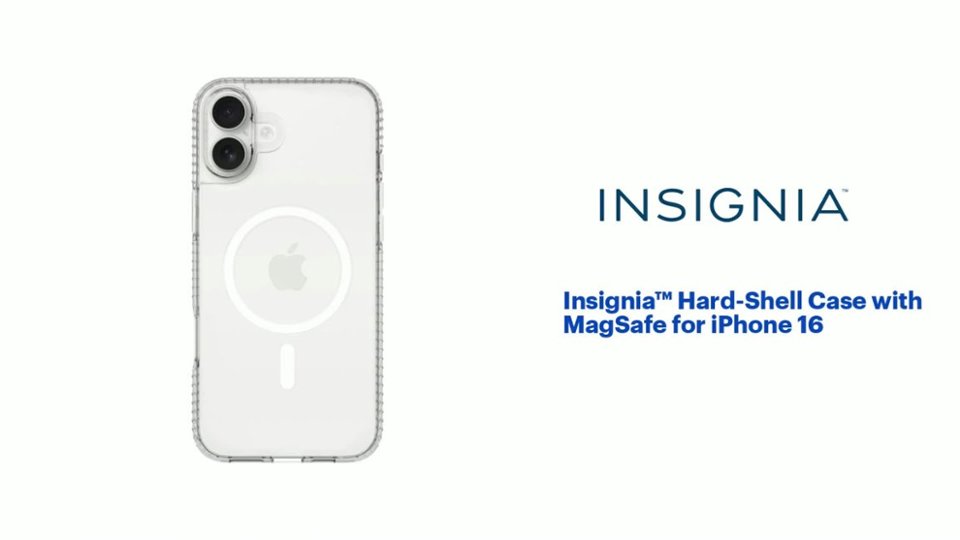 InsigniaT - Hard-Shell Case with MagSafe for iPhone 16 - Clear Product Features video 1 minutes 24 seconds