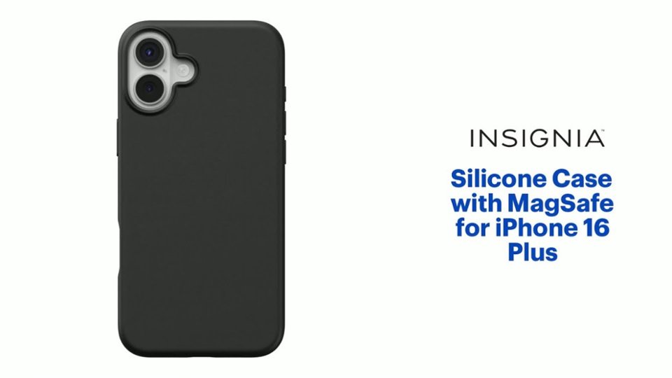 Insignia™ Silicone Case with MagSafe for iPhone 16 Plus Features video 1 minutes 10 seconds