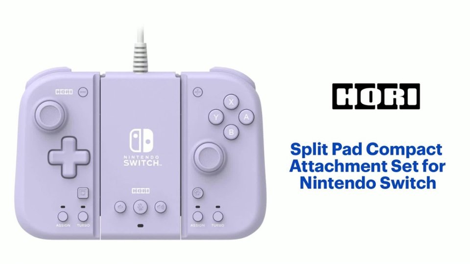 HORI Split Pad Compact Attachment Set (Lavender) - Officially Licensed By Nintendo - Lavendar Product Features video 1 minutes 12 seconds