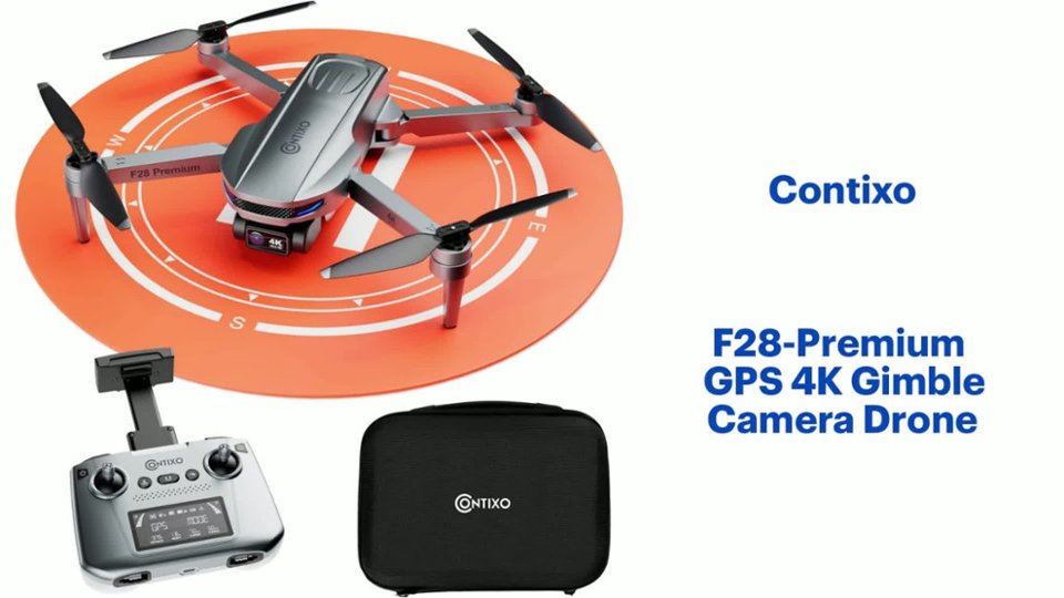Contixo F28-Premium GPS 4K Gimble Camera Drone Product Features video 1 minutes 31 seconds