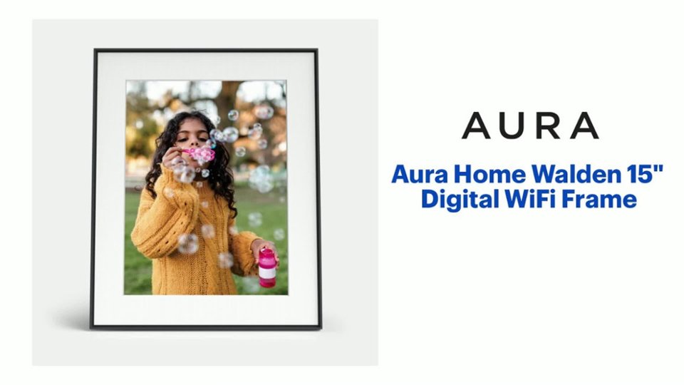 Aura Home - Walden 15" Digital WiFi Frame - Matted Ink Product Features video 1 minutes 14 seconds