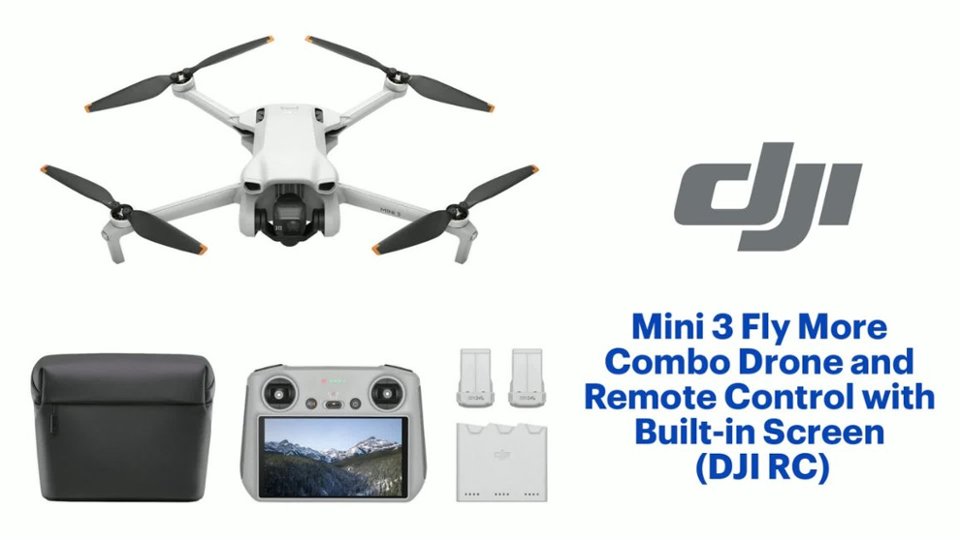 DJI - Mini 3 Fly More Combo Drone and Remote Control Product Features video 1 minutes 37 seconds