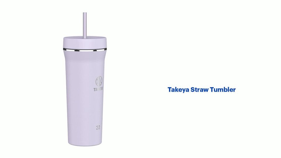 Takeya - 32-oz. Straw Tumbler - Lavender Field Product Features video 0 minutes 37 seconds