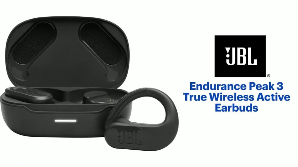 JBL - Endurance Peak 3 Dust and Waterproof True Wireless Active Earbuds - Black Product Features video 1 minutes 36 seconds