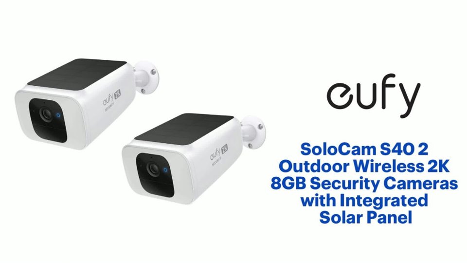 eufy Security - SoloCam S40 2 Outdoor Wireless 2K 8GB Security Cameras with Integrated Solar Panel - White Product Features video 1 minutes 30 seconds