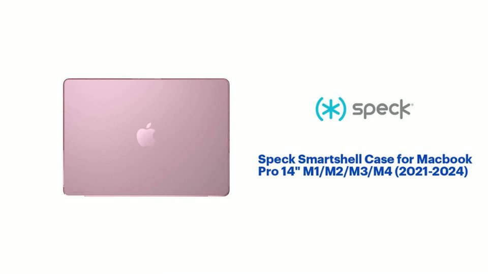 Speck - Smartshell Case for Macbook Pro 14" M1/M2/M3 (2021-2023) - Crystal Pink Product Features video 0 minutes 57 seconds