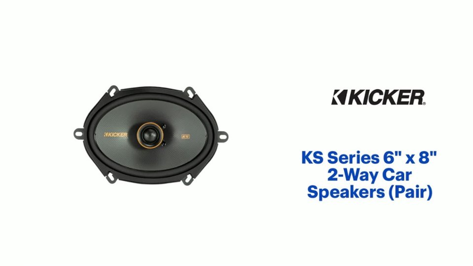 KICKER - KS Series 6" x 8" 2-Way Car Speakers with Polypropylene Cones (Pair) - Black Product Features video 1 minutes 06 seconds