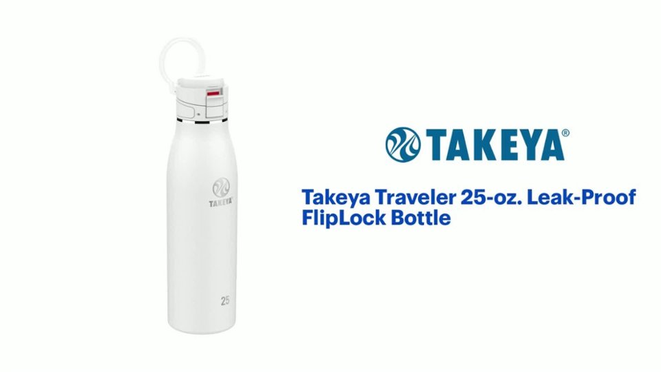Takeya - Traveler 25-oz. Leak-Proof FlipLock Bottle - Arctic Product Features video 1 minutes 26 seconds