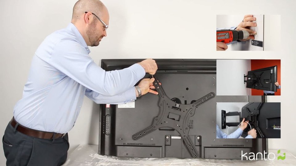 Kanto M300 Full-Motion Wall Mount for Most 26" - 55" Flat-Panel TVs Setup/Installation Video video 6 minutes 04 seconds