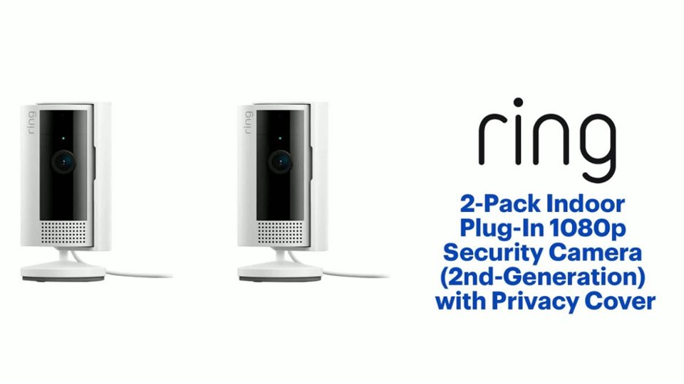 Ring - 2-Pack Indoor Plug-In 1080p Security Camera Features video 1 minutes 44 seconds