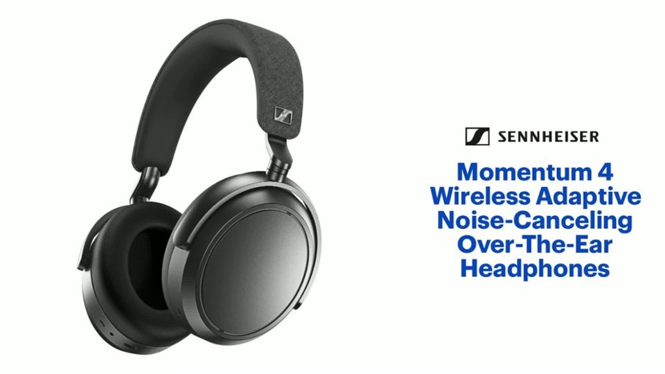 Sennheiser - Momentum 4 Wireless Adaptive Noise-Canceling Over-The-Ear Headphones - Graphite Product Features video 2 minutes 17 seconds