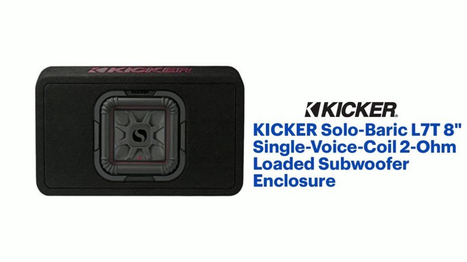 KICKER - Solo-Baric L7T 8" Single-Voice-Coil 2-Ohm Loaded Subwoofer Enclosure - Black Product Features video 0 minutes 53 seconds