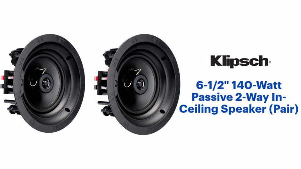 6-1/2" 140-Watt Passive 2-Way In-Ceiling Speaker (Pair) Features video 1 minutes 28 seconds