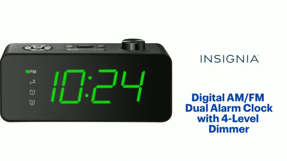 Insignia™ Digital AM/FM Dual Alarm Clock with 4-Level Dimmer Features video 1 minutes 16 seconds