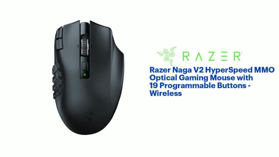 Razer Naga V2 HyperSpeed MMO Wireless Optical Gaming Mouse Features video 1 minutes 08 seconds