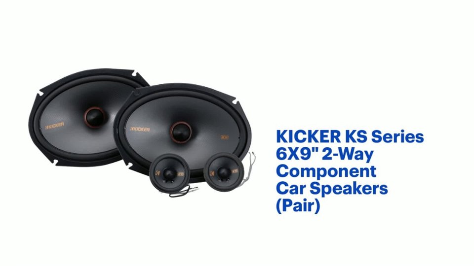KICKER - KS Series 6X9" 2-Way Component Car Speakers with Polypropylene Cones (Pair) - Black Product Features video 0 minutes 42 seconds