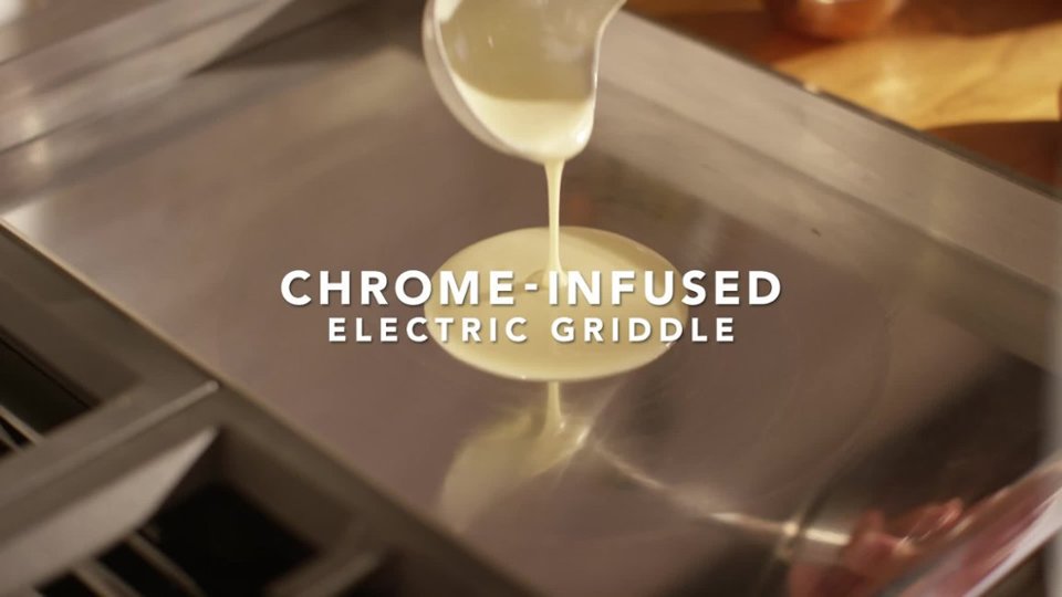 Commercial-Style Chrome-Infused Electric Griddle video 0 minutes 50 seconds