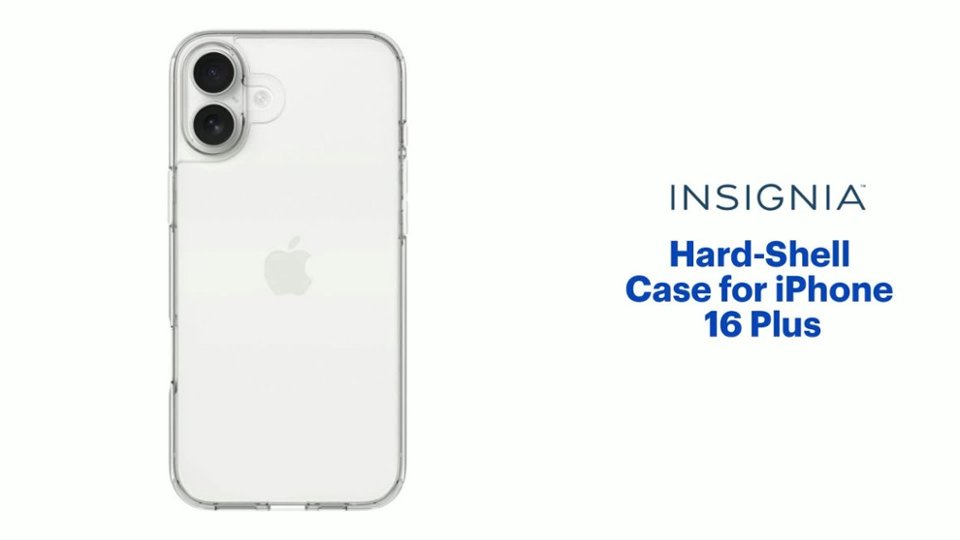 InsigniaT - Hard-Shell Case for iPhone 16 Plus - Clear Product Features video 1 minutes 25 seconds