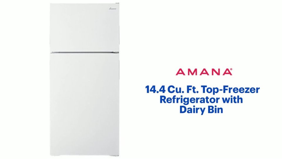 Amana - 14.4 Cu. Ft. Top-Freezer Refrigerator with Dairy Bin Features video 1 minutes 10 seconds
