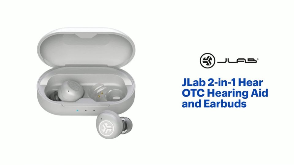 JLab - 2-in-1 Hear OTC Hearing Aid and Earbuds Features video 1 minutes 29 seconds