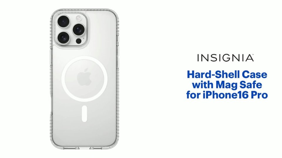 Insignia™ Hard-Shell Case with MagSafe for iPhone 16 Pro Features video 1 minutes 08 seconds