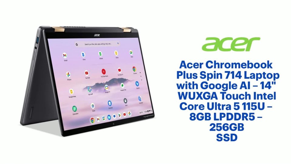 Acer Chromebook Plus Spin 714 Laptop Features video 3 minutes 02 seconds