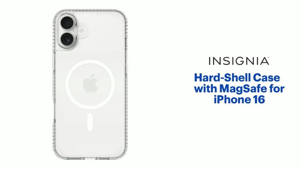 Insignia™ Hard-Shell Case with MagSafe for iPhone 16 Features video 1 minutes 12 seconds