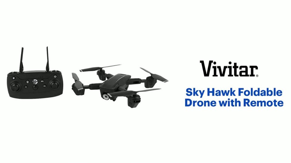 Vivitar - Sky Hawk Foldable Drone with Remote Product Features video 0 minutes 59 seconds