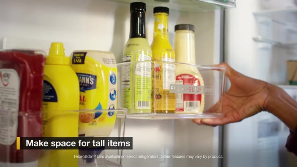 Whirlpool - Flexi-Slide Bins Product Demo video 0 minutes 09 seconds