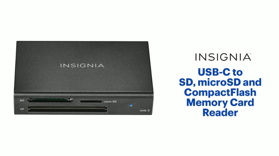 Insignia™ USB-C to SD, microSD and CompactFlash Memory Card Reader Features video 1 minutes 26 seconds