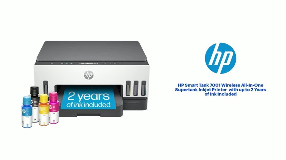 HP Smart Tank 7001 Wireless All-In-One Supertank Inkjet Printer Features video 1 minutes 38 seconds