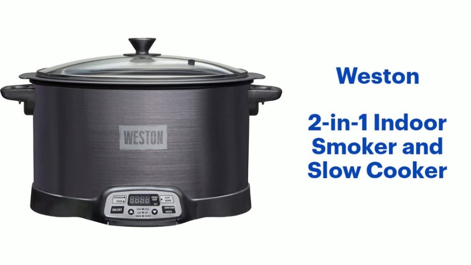 Weston - 2-in-1 Indoor Smoker and Slow Cooker Features video 1 minutes 10 seconds
