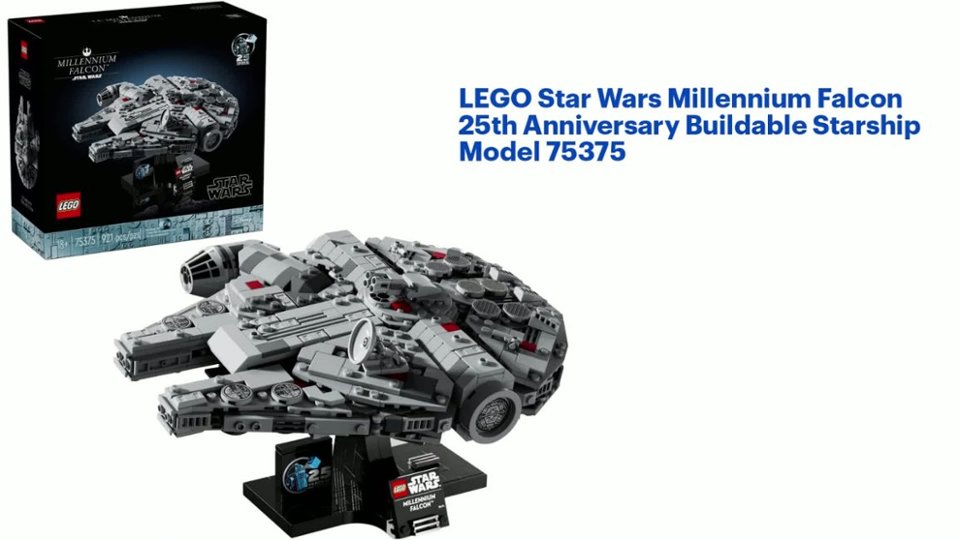LEGO Star Wars Millennium Falcon 25th Anniversary Buildable Starship Model 75375 Features video 1 minutes 13 seconds
