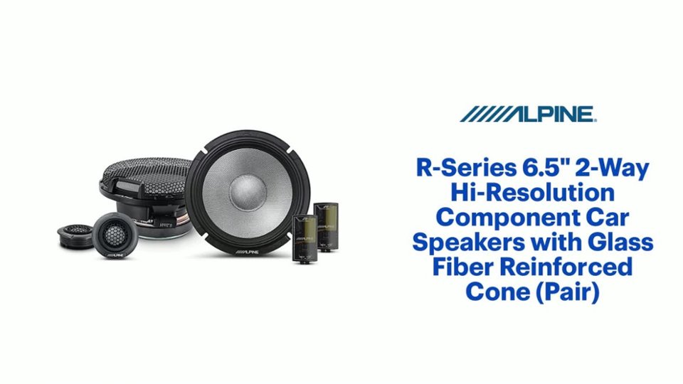 Alpine - R-Series 6.5" 2-Way Hi-Resolution Component Car Speakers with Glass Fiber Reinforced Cone (Pair) - Black Product Features video 1 minutes 46 seconds
