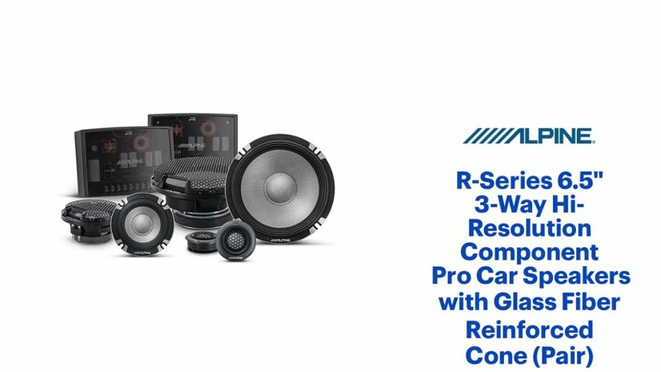 Alpine - R-Series 6.5" 3-Way Hi-Resolution Component Pro Car Speakers with Glass Fiber Reinforced Cone (Pair) - Black Product Features video 2 minutes 04 seconds