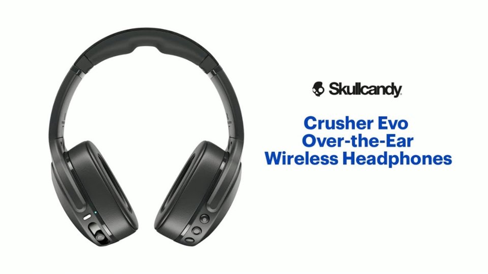 Skullcandy - Crusher Evo Over-the-Ear Wireless Headphones - Matte Black Product Features video 0 minutes 57 seconds