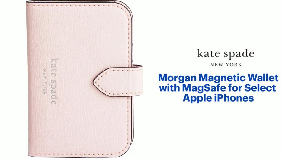 kate spade new york - Morgan Magnetic Wallet with MagSafe for Select Apple iPhones - Chalk Pink Product Features video 1 minutes 15 seconds