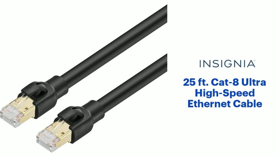 Insignia™ - 25 ft. Cat-8 Ultra High-Speed Ethernet Cable Features video 1 minutes 04 seconds