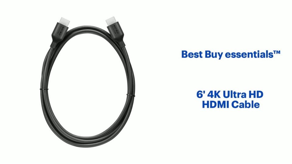 Best Buy essentials™ - 6' 4K Ultra HD HDMI Cable Features video 1 minutes 39 seconds