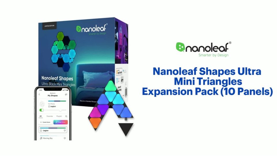 Nanoleaf Shapes Ultra Black Mini Triangles Expansion Pack