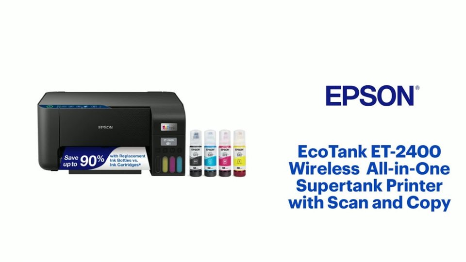 Epson EcoTank ET-2400 Wireless Color All-in-One Cartridge-Free Supertank Printer Features video 1 minutes 33 seconds