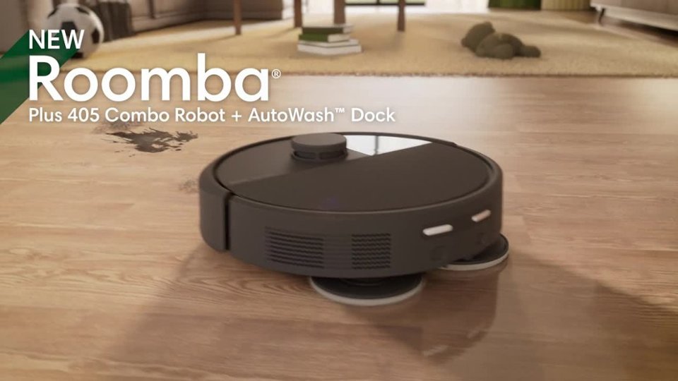Roomba Plus 405 Combo Robot Vacuum & Mop + AutoWash Dock Overview video 1 minutes 12 seconds