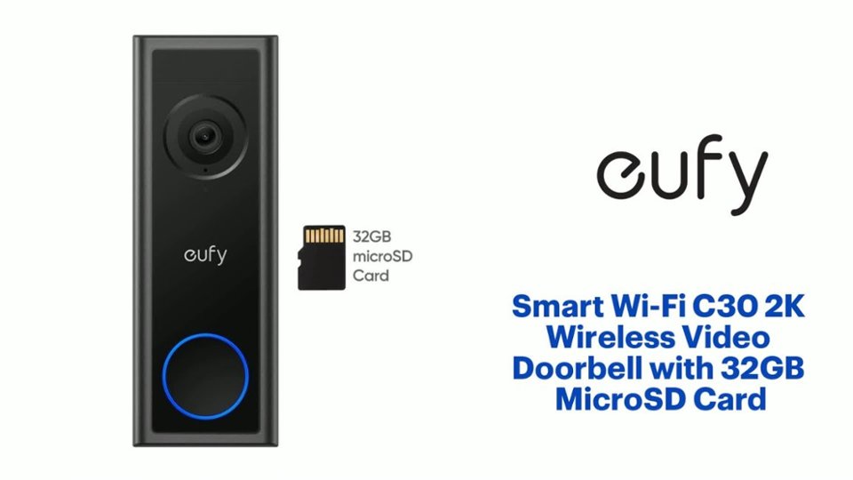 eufy - Smart Wi-Fi C30 2K Wireless Video Doorbell Features video 1 minutes 12 seconds