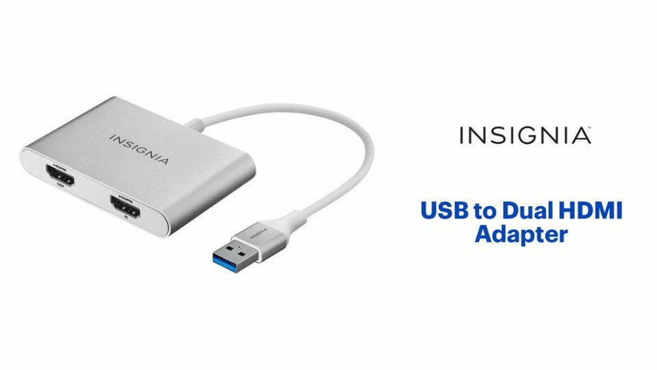 Insignia™ - USB to Dual HDMI Adapter Product Features video 1 minutes 49 seconds