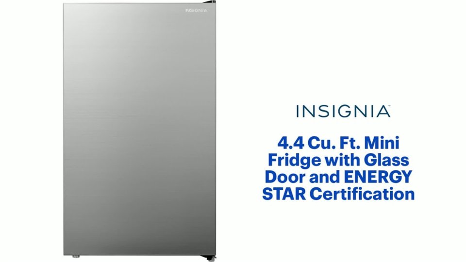 Insignia™ - 4.4 Cu. Ft. Mini Fridge with Glass Door Features video 1 minutes 37 seconds